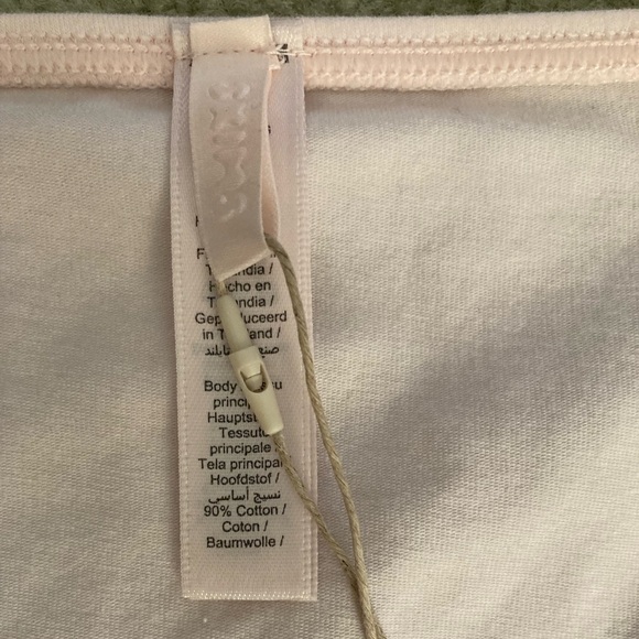 Skims Cotton Jersey Scoop Neck Long Sleeve Top NWT Barely Pink - Picture 9 of 11